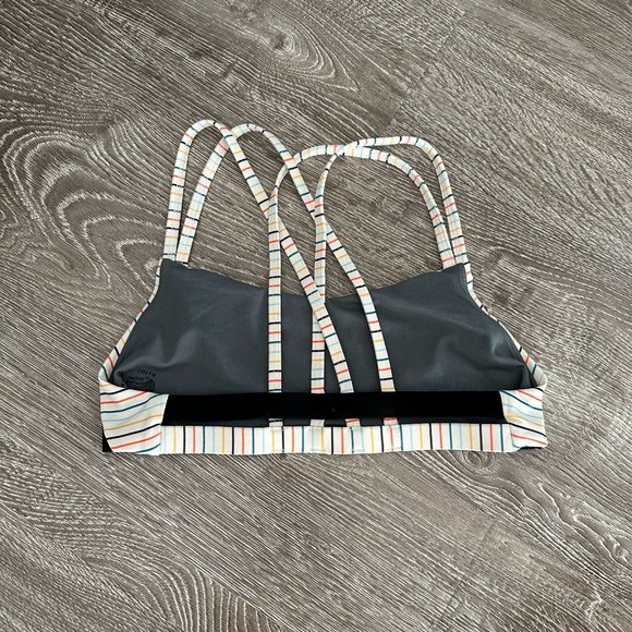 Jolyn Clothing Striped Bikini Top - Black and Multicolor - Picture 2 of 4